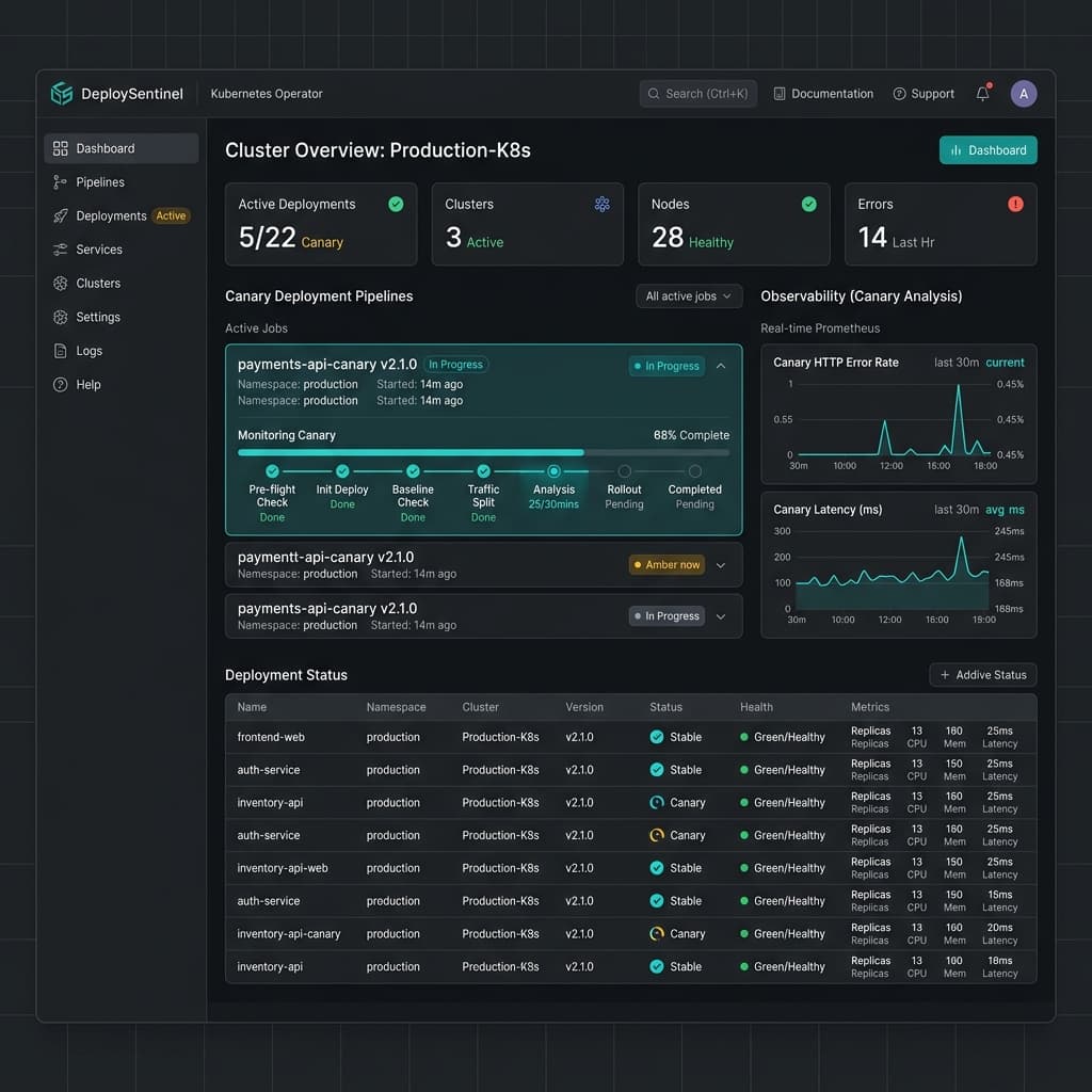 Screenshot of the DeploySentinel project